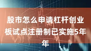 股市怎么申请杠杆创业板试点注册制已实施5年